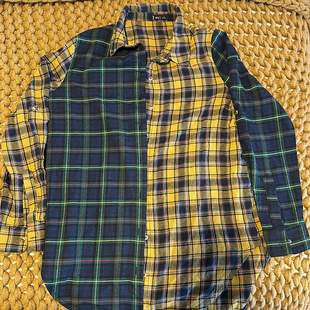 Two Pattern Flannel Button Up.